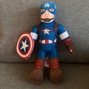 Marvel Avengers Captain America Plush with Shield 16” Stuffed Superhero Figure